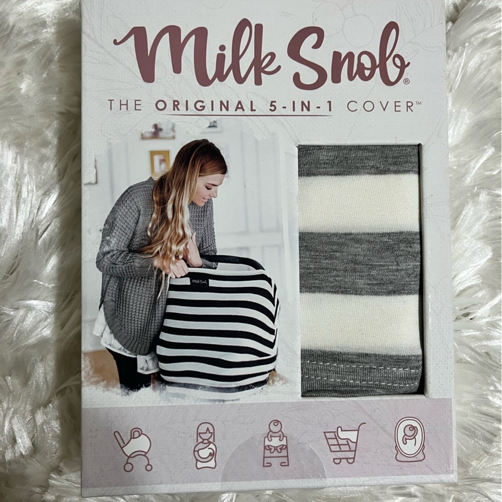 Milk Snob 5-in-1 Cover - Black and White Stripes